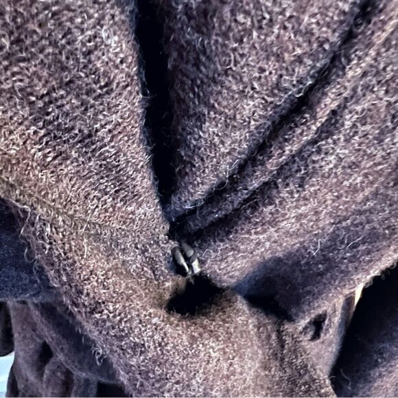 Cynthia Rowley wool ruffle felt tie waist coat - Picture 6 of 7